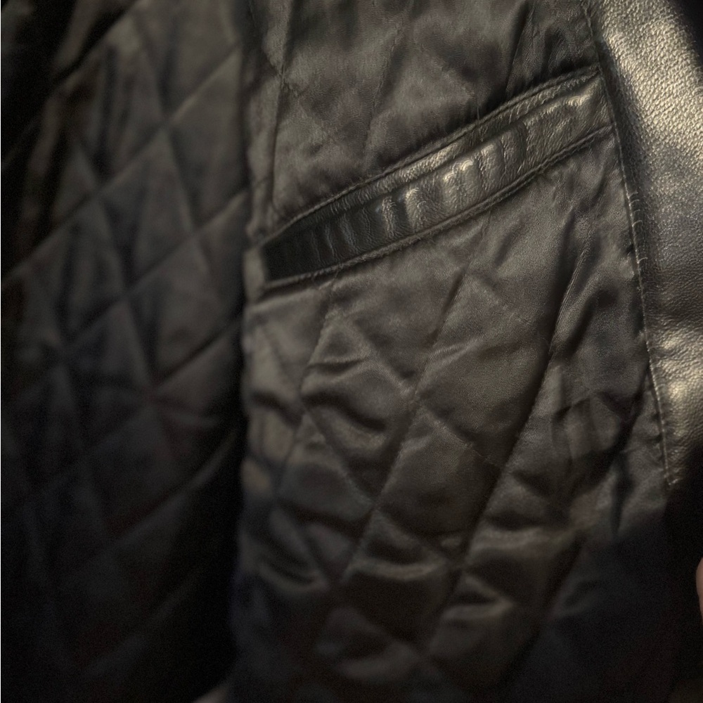 Perry Ellis Black Leather Jacket - Picture 6 of 8